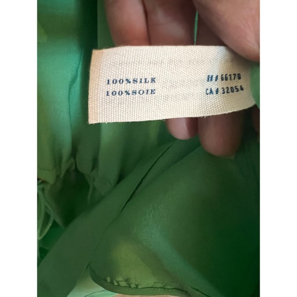 Leifsdottir Anthropologie Silk Sleeveless Front Pockets Mini Kelly Green dress 6 - Picture 7 of 11